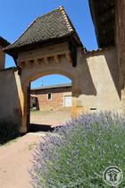 Gîte L'Annexe au Château de Pravins à Blacé  (Rhône, Beaujolais, proximité de Villefranche-sur-Saône) : l'entrée du château et du gîte.