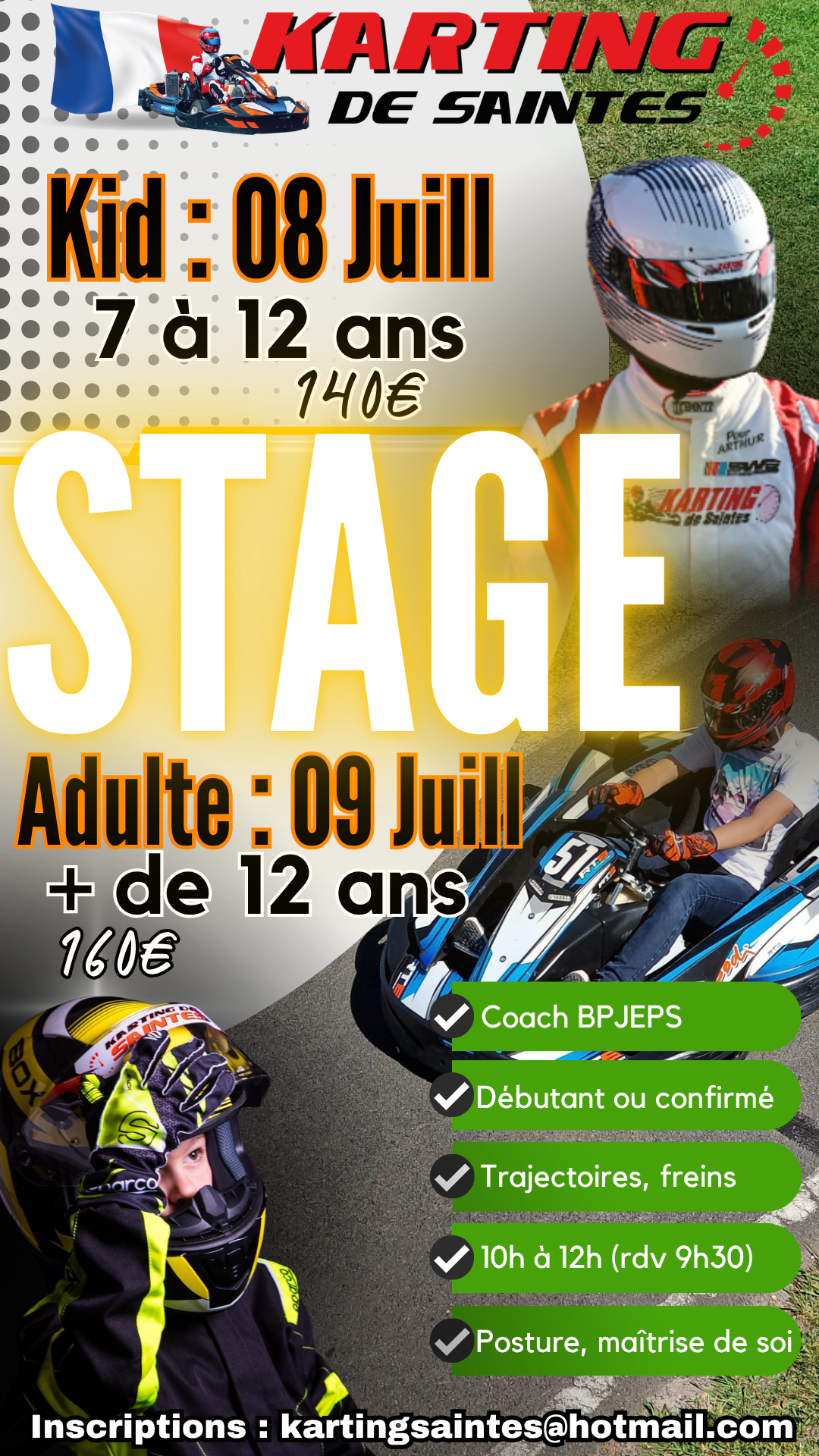 Stage de pilotage au Karting