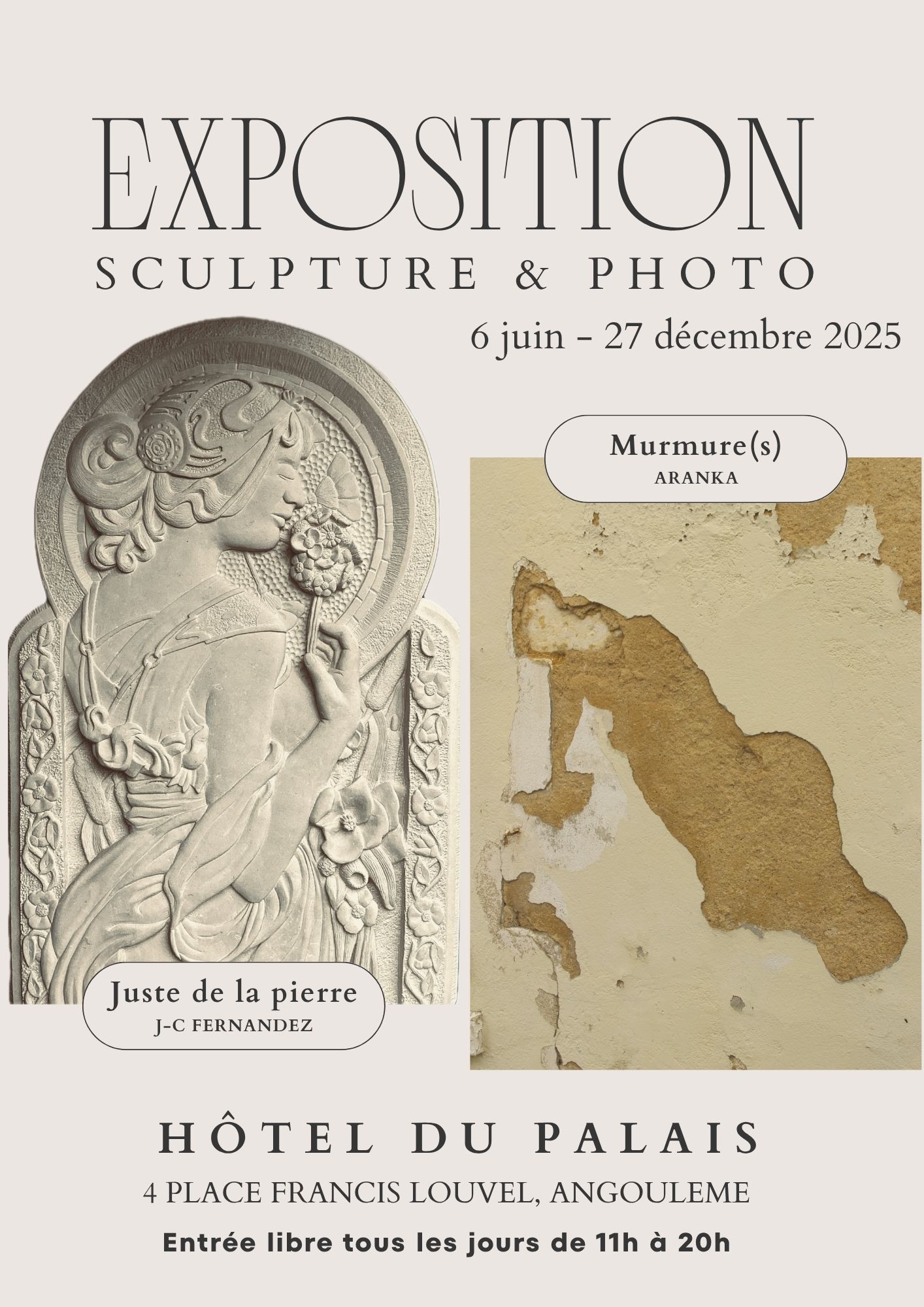 Expositions - Juste de la Pierre de J-C FERNANDEZ et Murmure(s) d’ARANKA