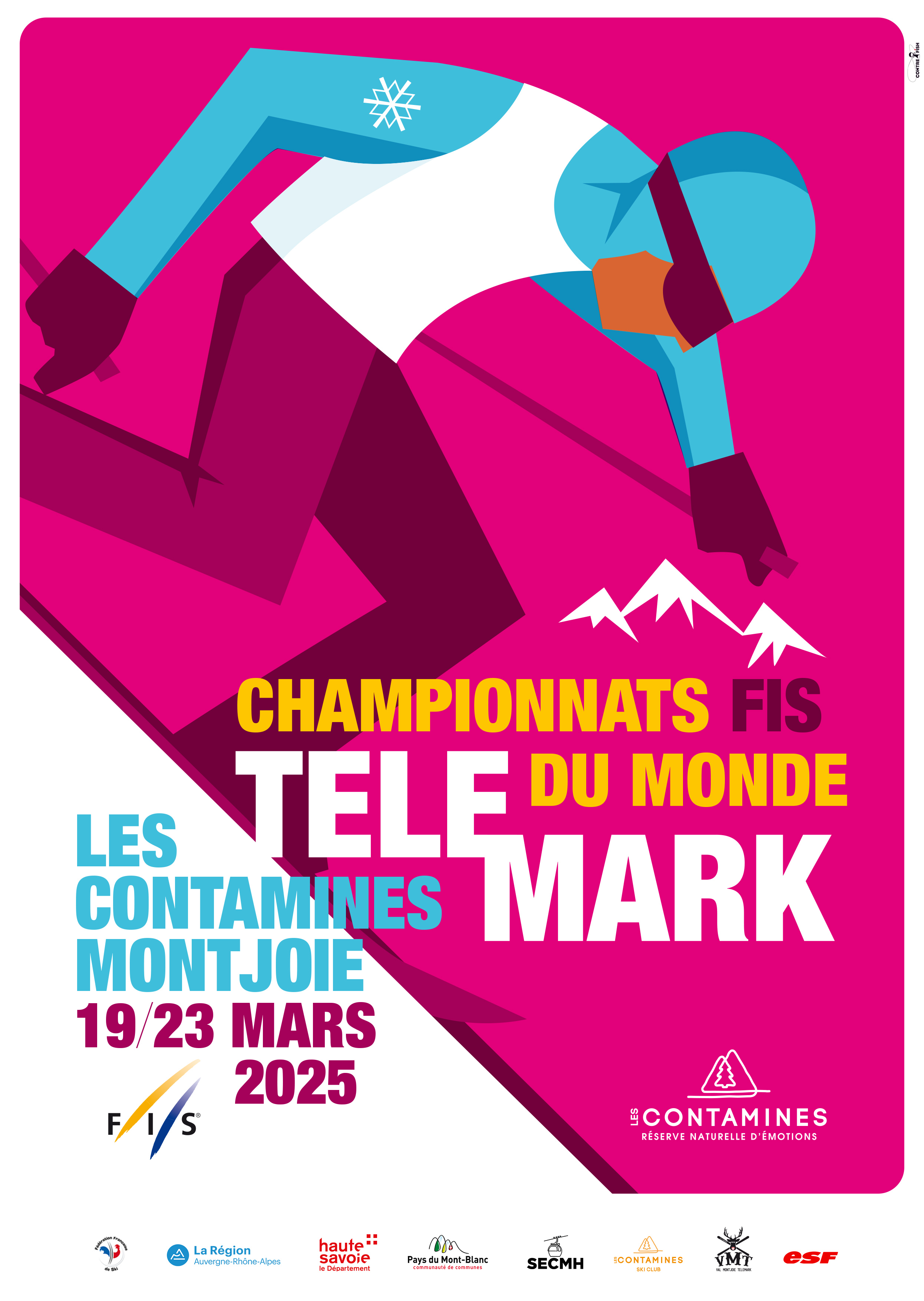 Affiche championnats du monde de telemark - Les Contamines-Montjoie - mars 2025