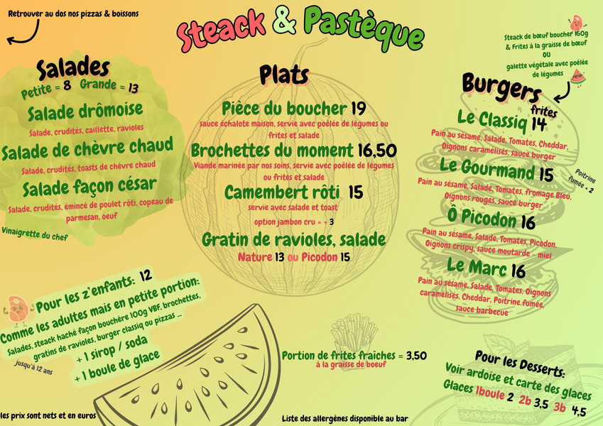 Restaurant Steack et Pastéque_Comps