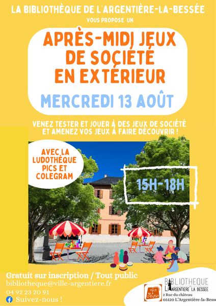 Après-midi jeux de société en extérieur_L'Argentière-la-Bessée