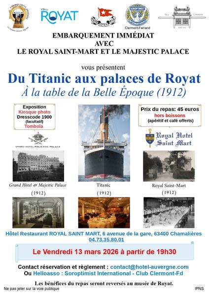 Du Titanic aux palaces de Royat : À la table de la Belle Époque (1912)