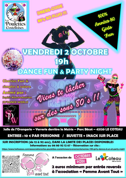 Dance fun et party night - Octobre Rose_Le Coteau