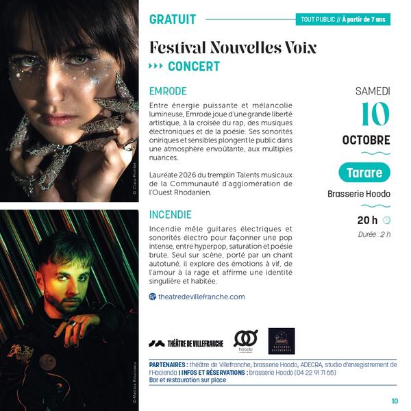 Festival Nouvelles Voix - Concerts : EMRODE - INCENDIE