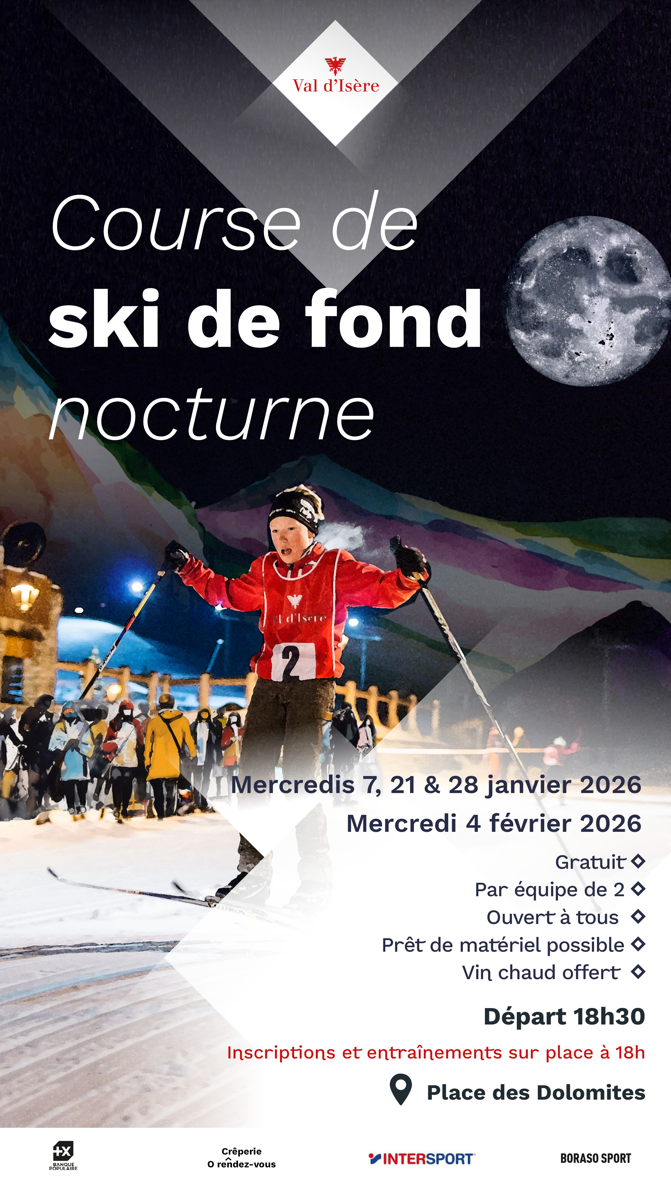 Evening cross-country skiing race