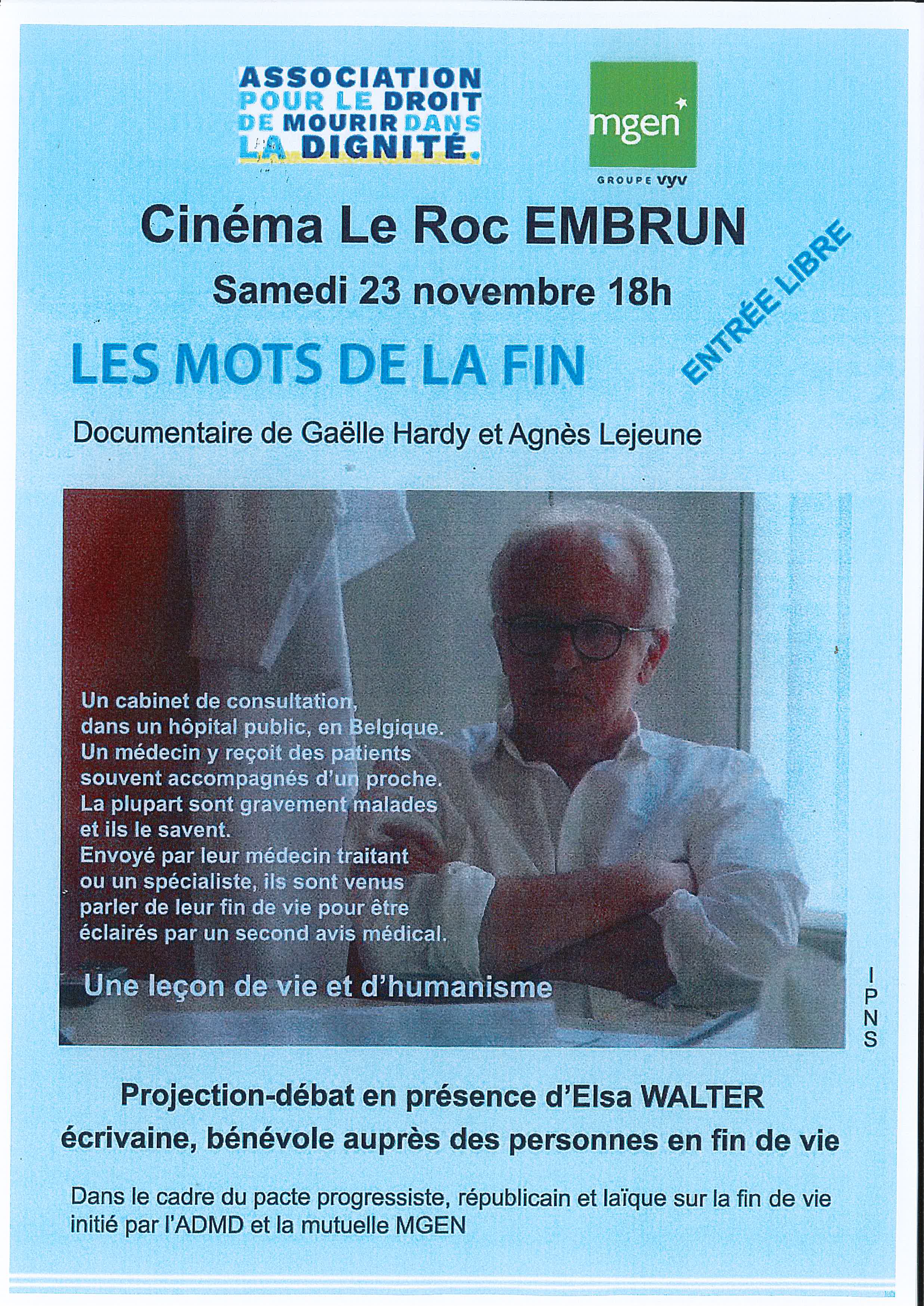 Ciné-débat Les mots de la fin_Embrun