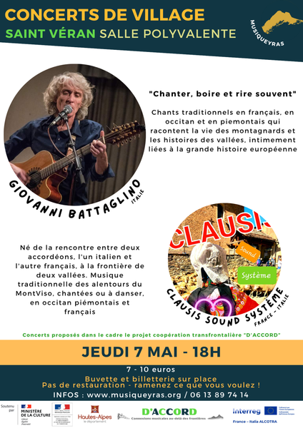 Concerts de village : Giovanni Battaglino et Clausis Sound Système