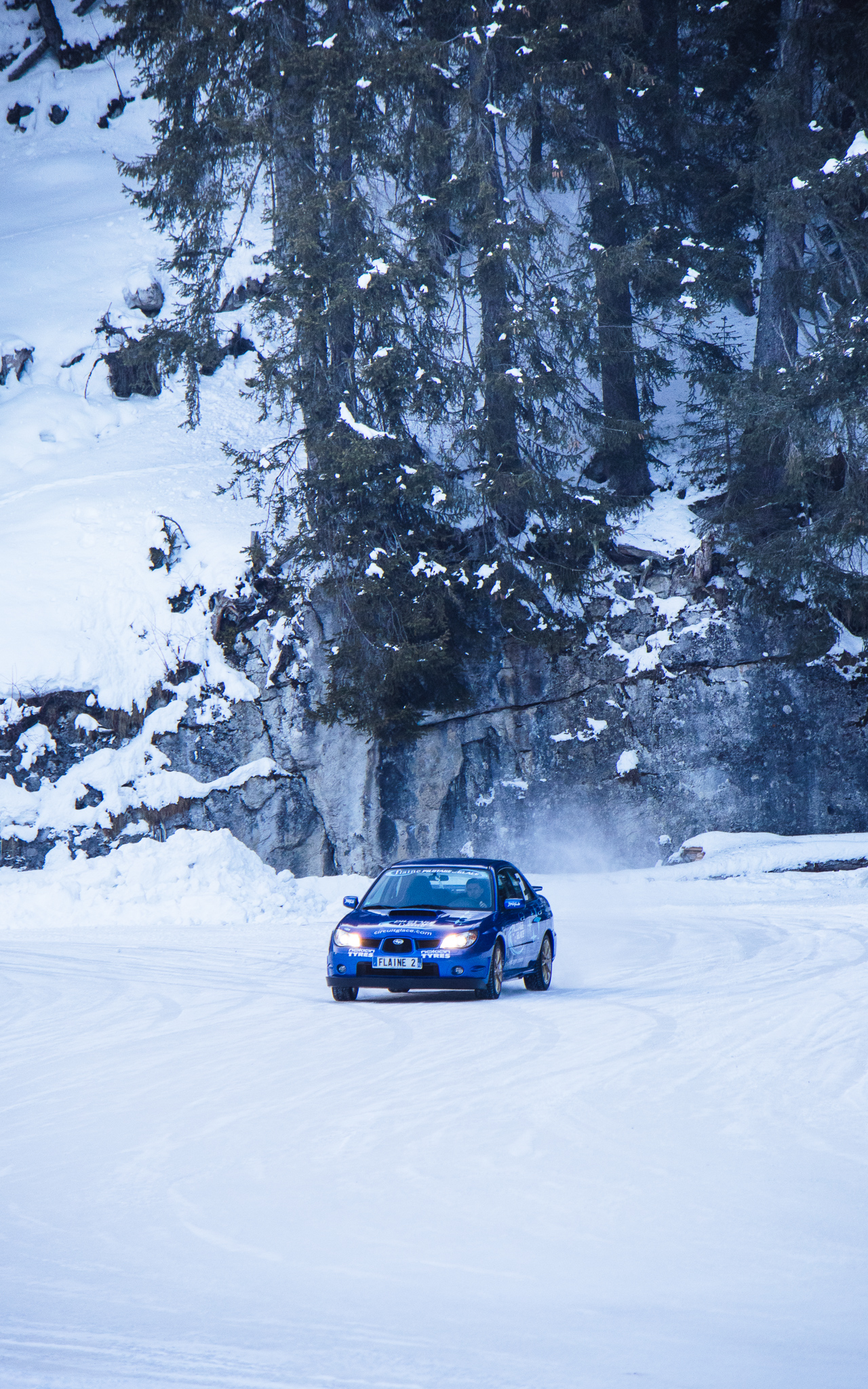 Subaru on the ice track