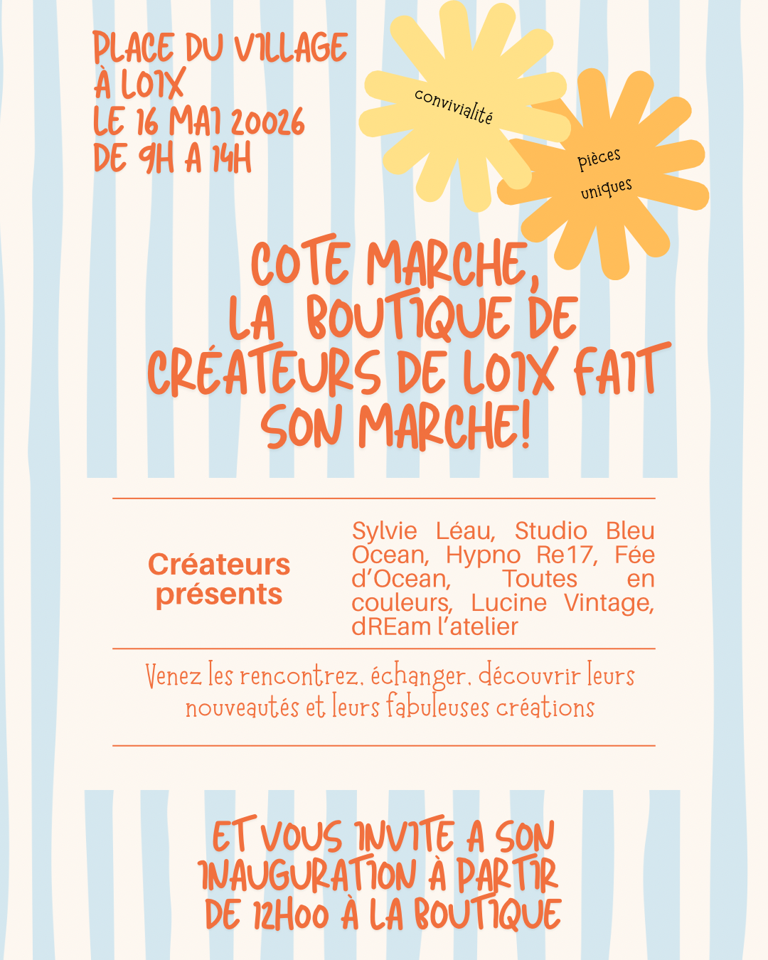Inauguration boutique de créateurs Côté Marché