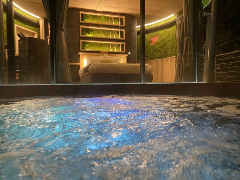 Cabanes entre Terre et Ciel - Cabane Feuille jacuzi