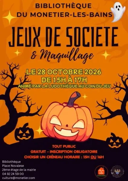 Jeux de société et maquillage d'halloween