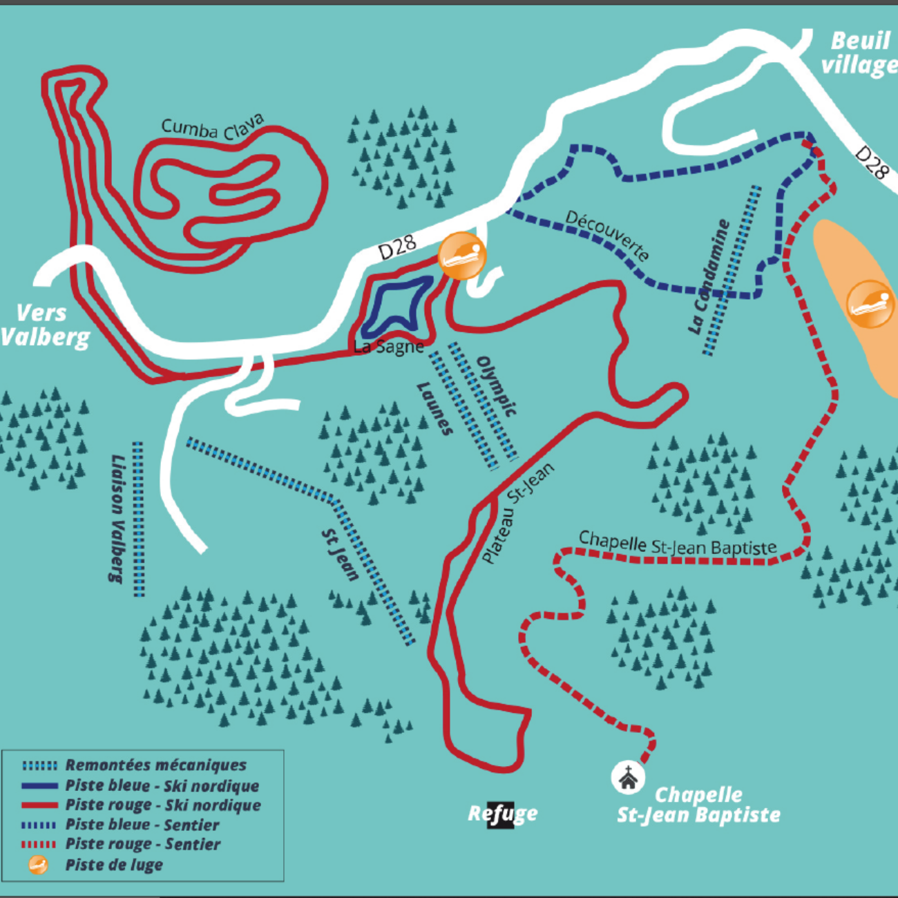 Itinéraires raquettes, ski de fond et Luge