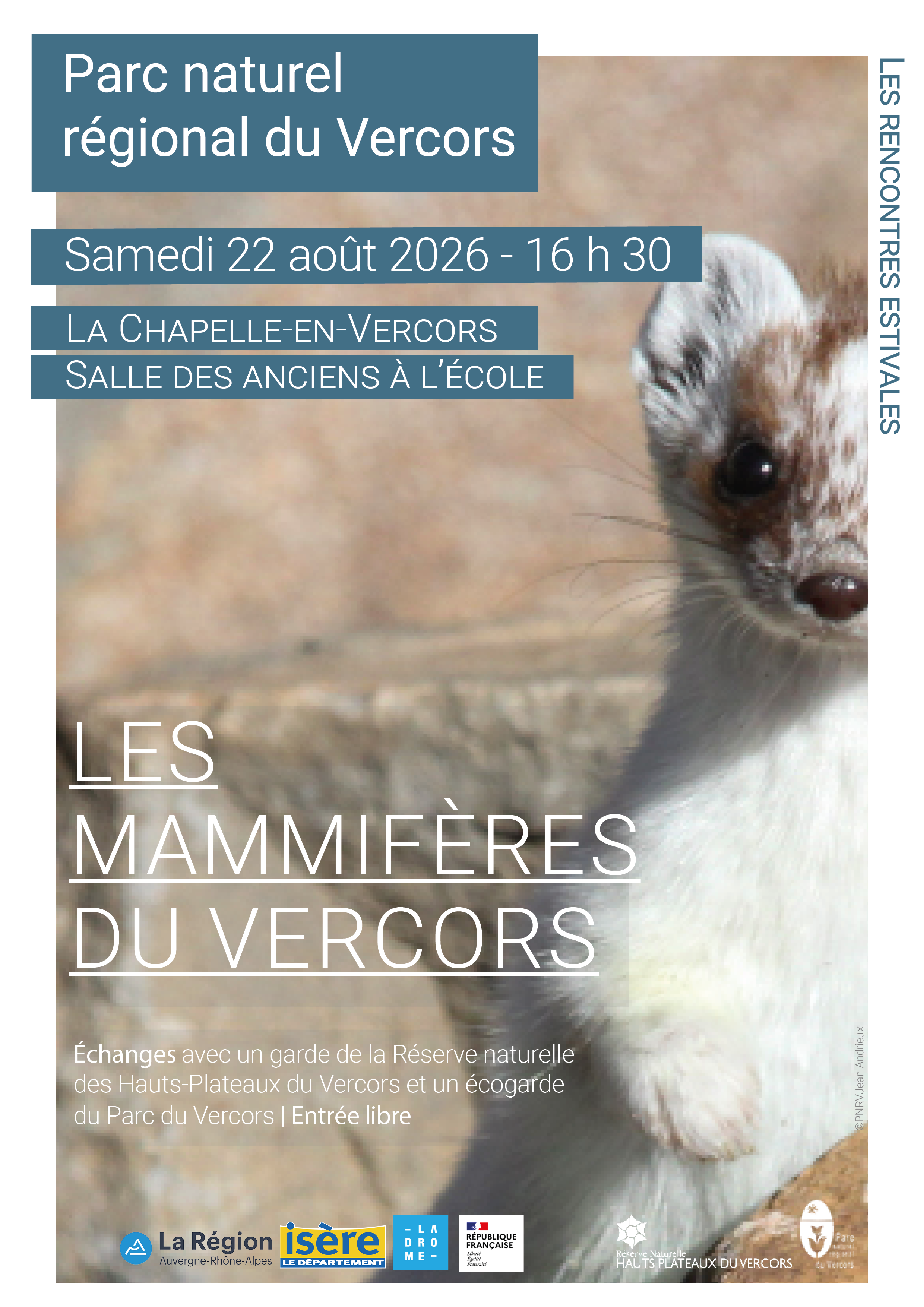Soirée projection sur les mammifères du Vercors avec un écogarde et un garde de la Réserve naturelle_La Chapelle-en-Vercors