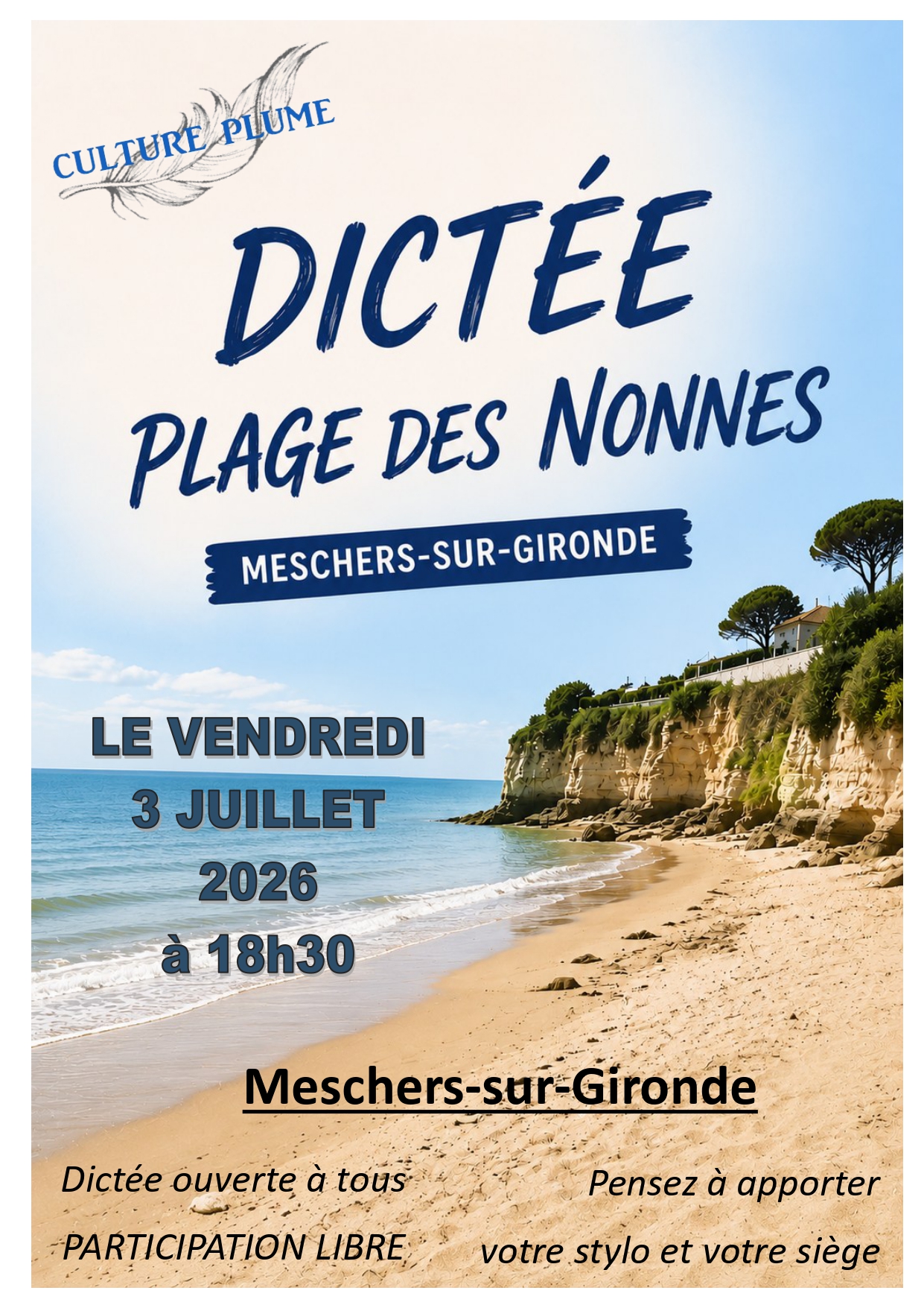 Dictée Plage des Nonnes