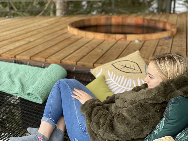 Cabanes entre Terre et Ciel - Cabane Feuille filet extérieur