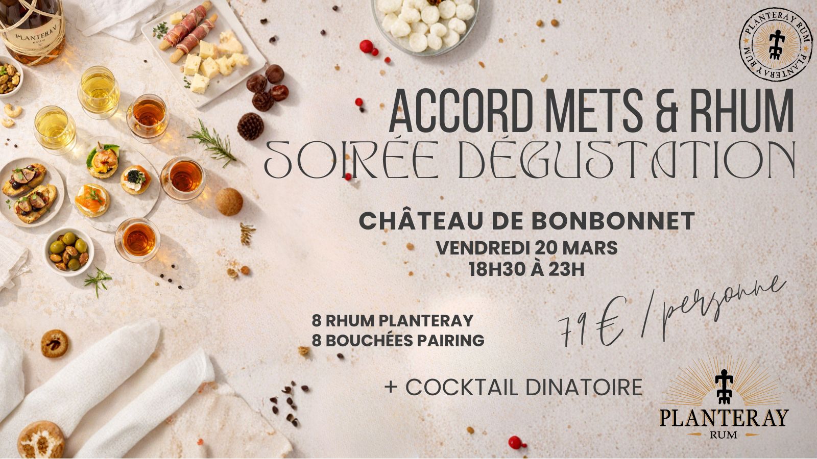 Soirée Dégustation | Accord Mets & Rhum Planteray