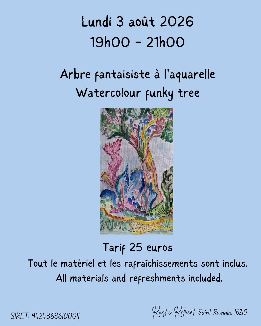 Atelier d'aquarelle : l'arbre fantaisie