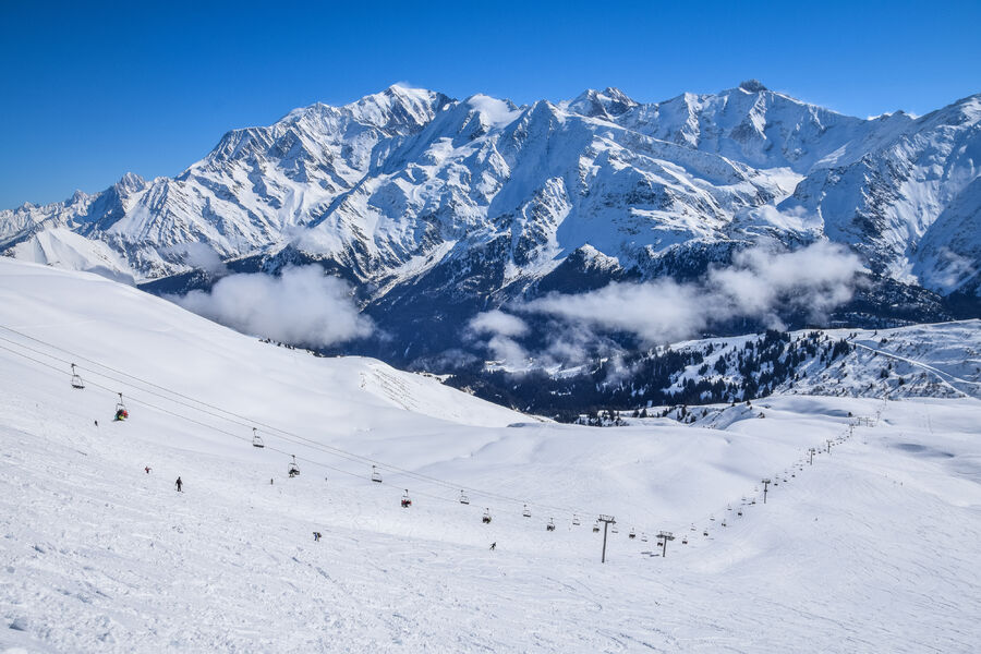 Le panorama du domaine skiable des Contamines Hauteluce