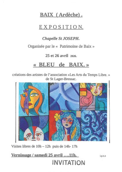 Exposition / Vernissage Bleu de Baix_Baix