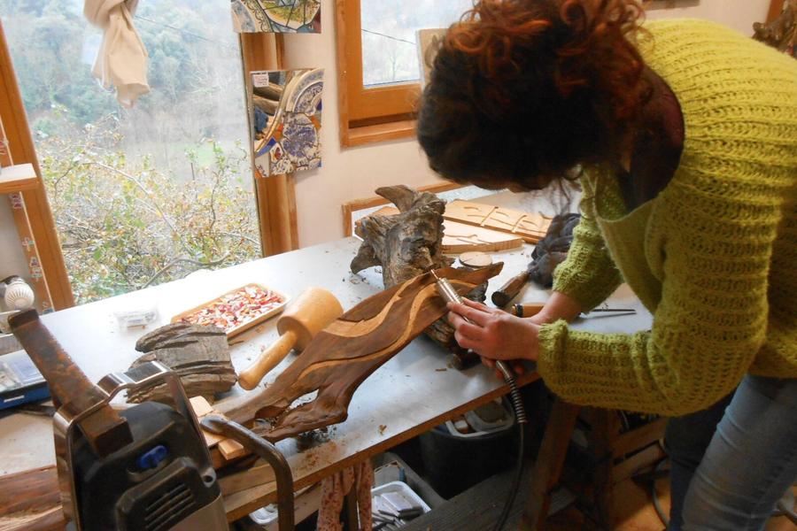 Saint pierre de colombier - Stage bois et mosaique