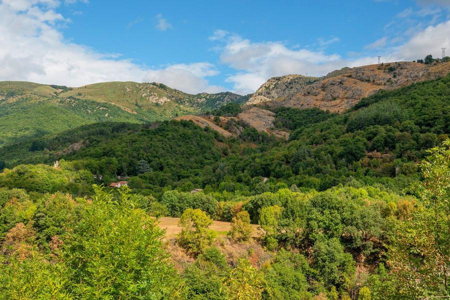 Montpezat-sous-Bauzon - Vue sur les monts d'Ardèche depuis belvédère Pourcherolles