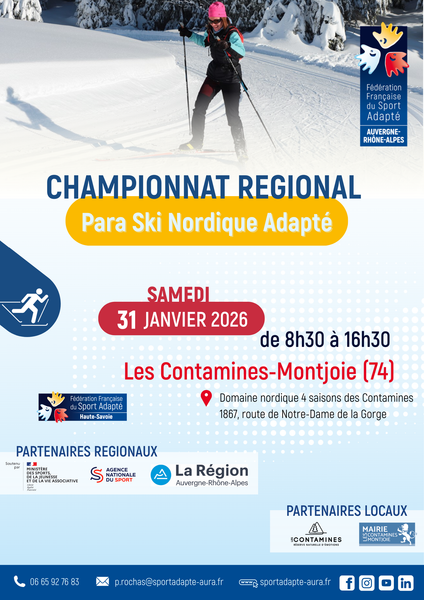 Affiche Championnat régional de para ski nordique adapté