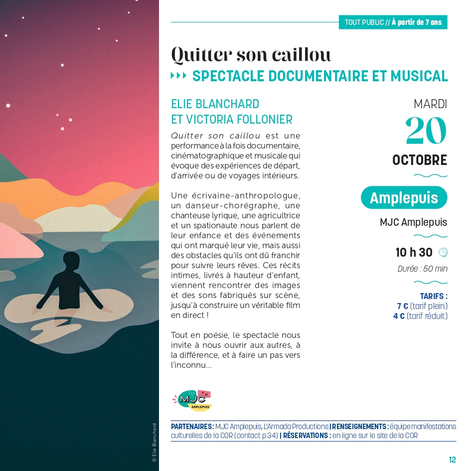 Quitter son caillou / SPECTACLE DOCUMENTAIRE ET MUSICAL_Amplepuis
