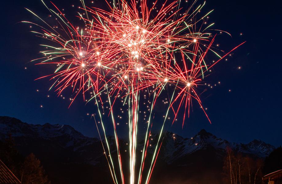 Retraite aux flambeaux et feu d'artifice à Aussois