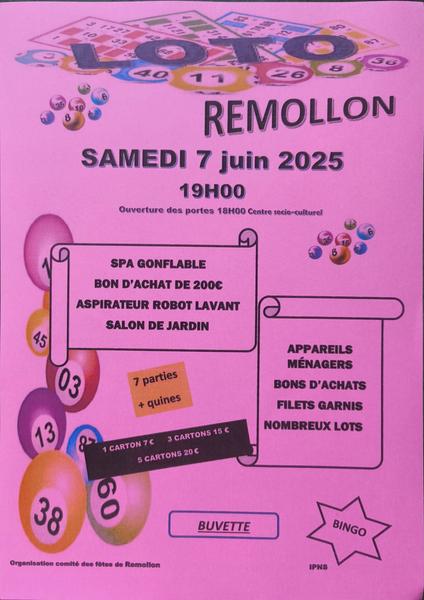 Loto du Comité des Fêtes de Remollon_Remollon