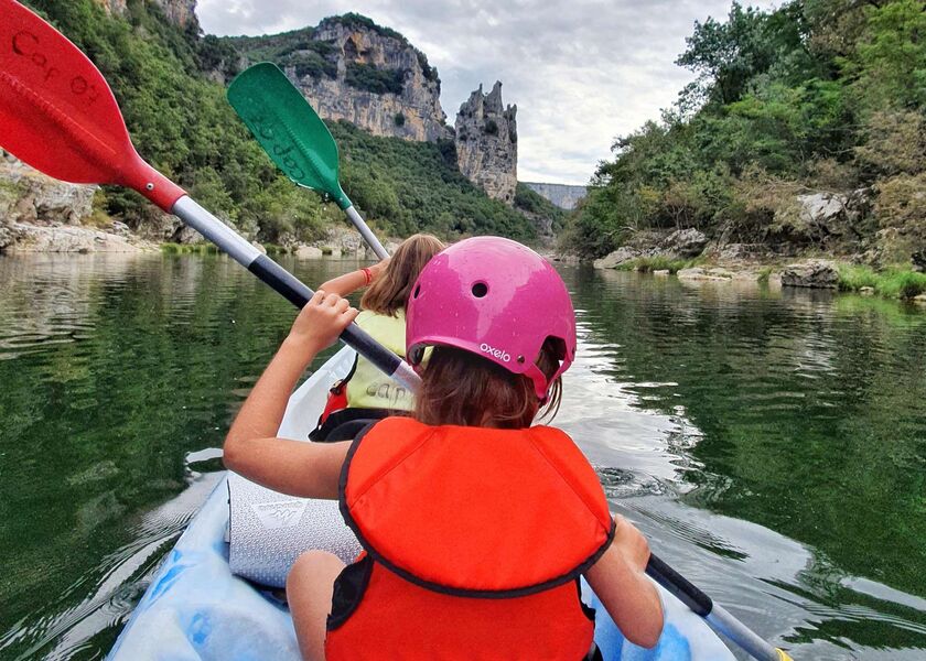 Canoeing down the Ardèche Gorges