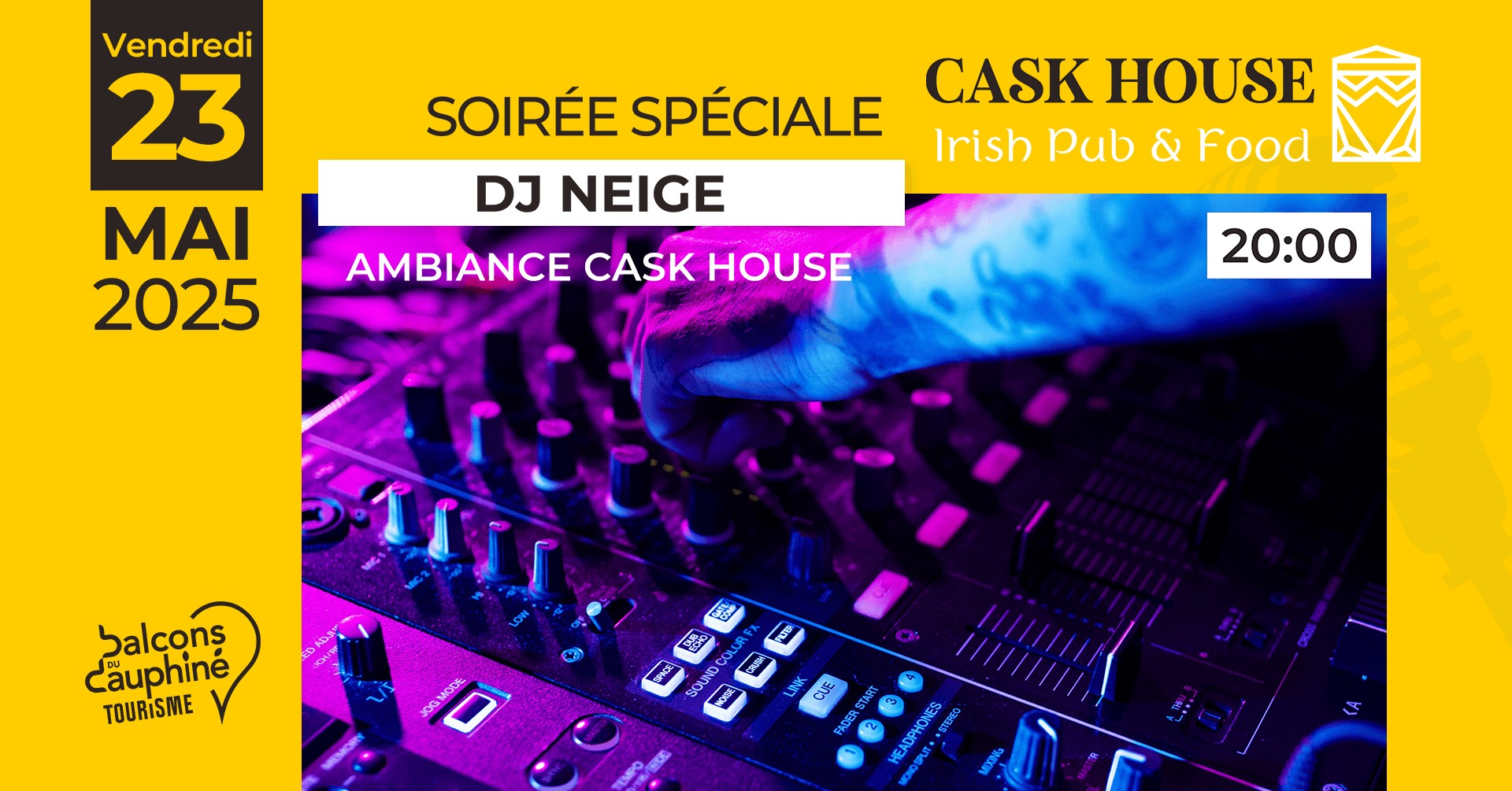Soirée spéciale au Cask House avec Dj Neige_Saint-Chef-Balcons du Dauphiné