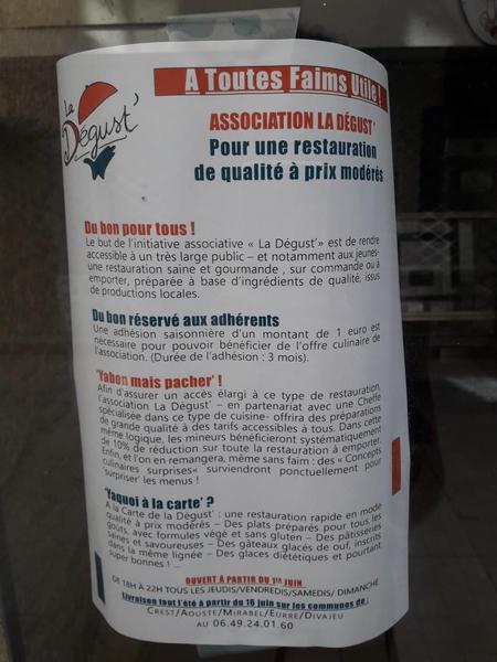 Restaurant associatif La Dégust'_Crest