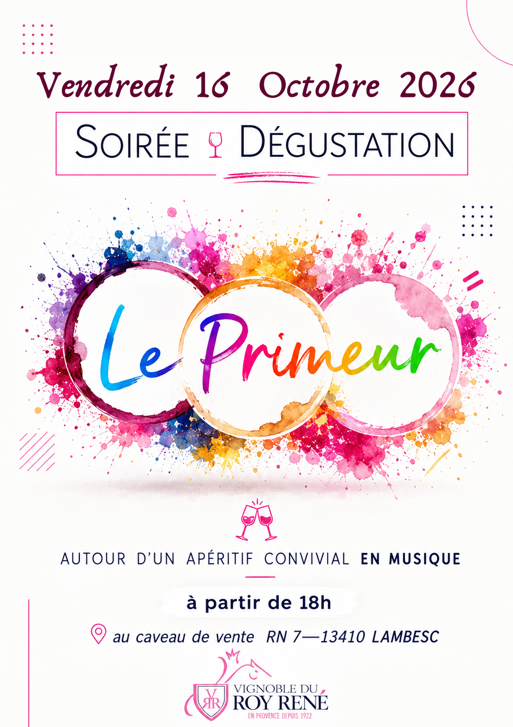 SOIREE DEGUSTATION LE PRIMEUR DU ROY RENE