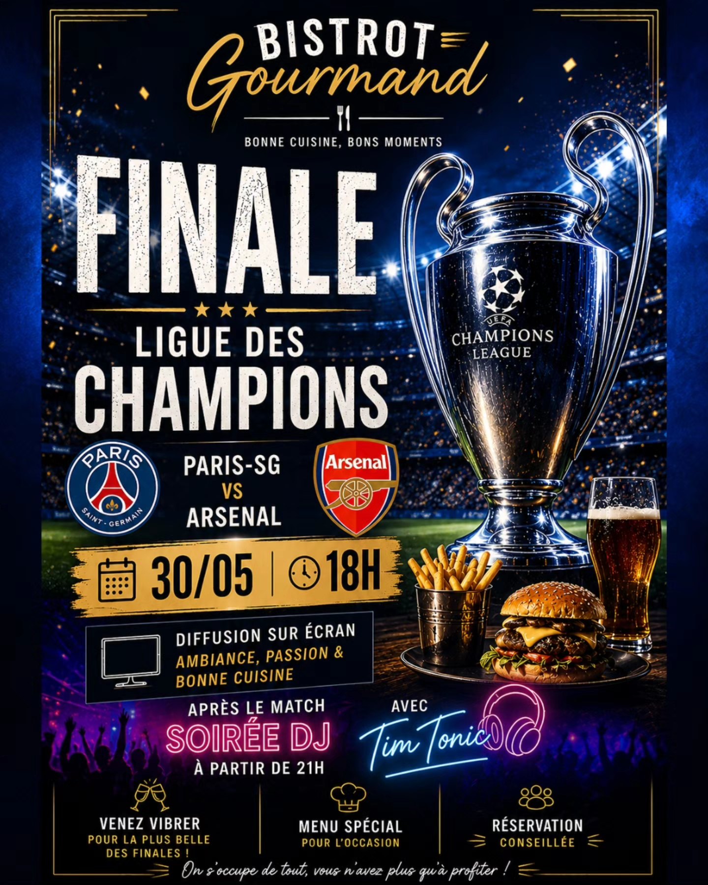 Diffusion match de football au Bristrot Gourmand