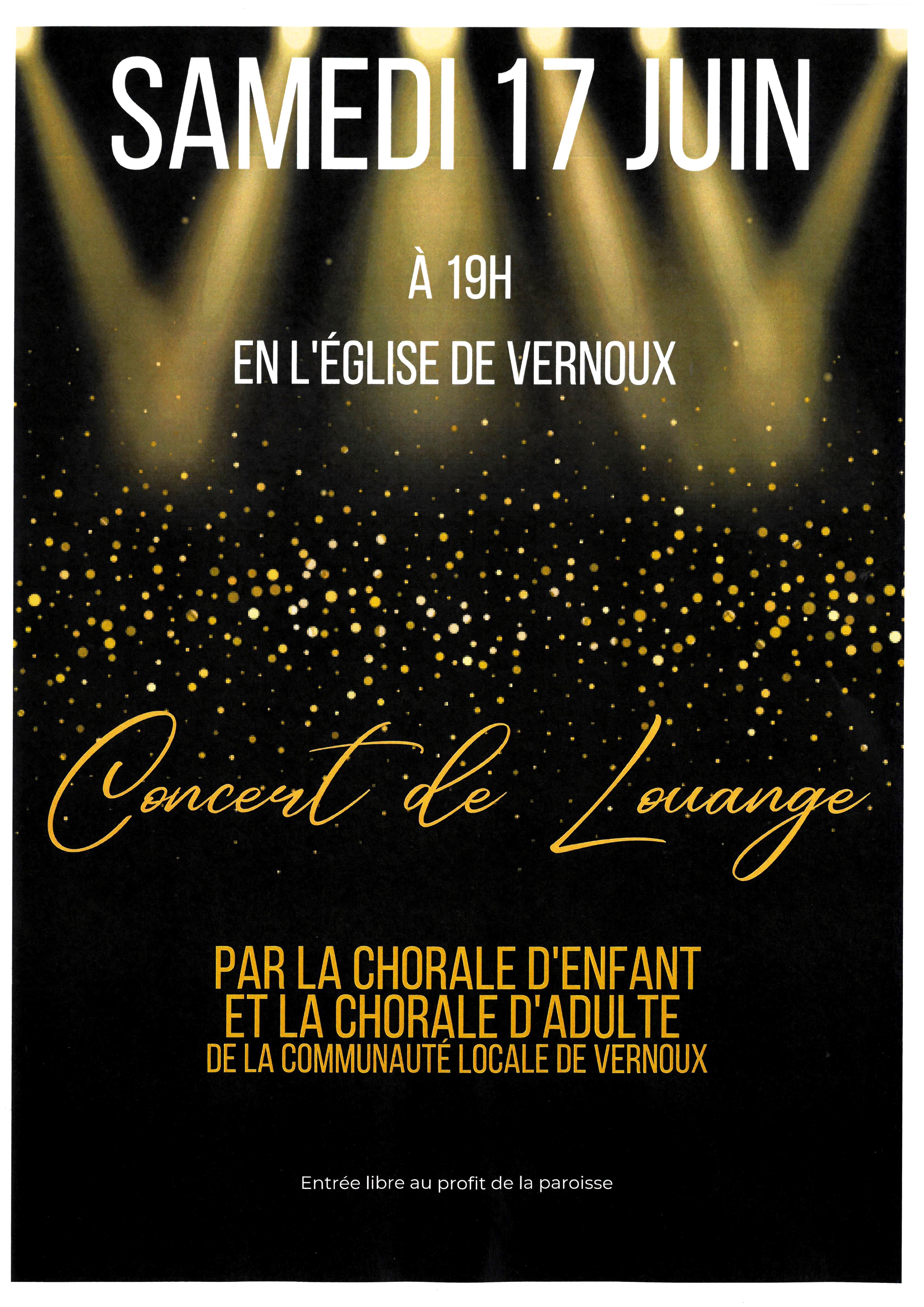 Events…Put it in your diary : Concert de louange