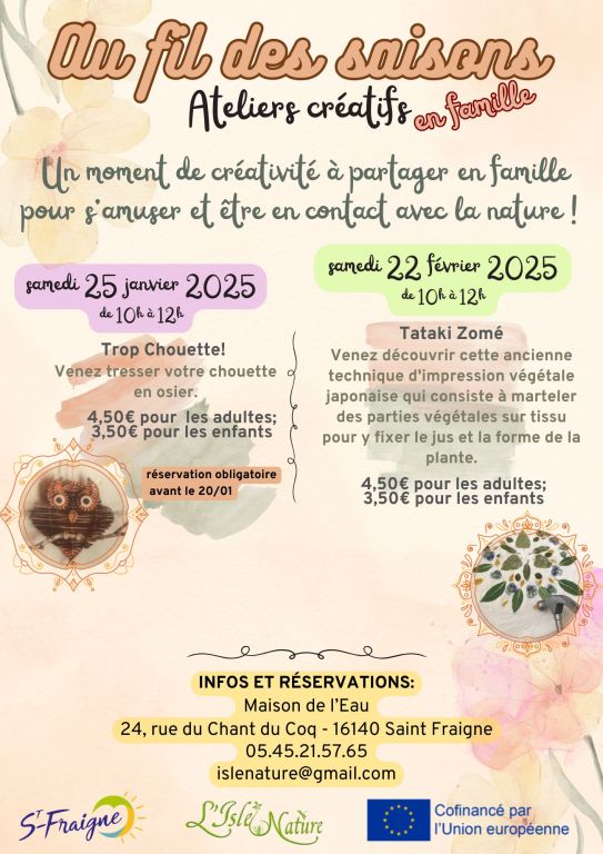 Ateliers créatifs «Au fil de saison » pour les familles_Saint-Fraigne