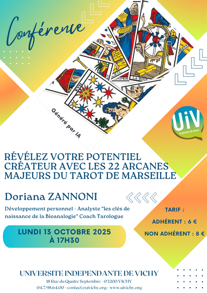Conférence "Révélez votre potentiel créateur avec les 22 arcanes majeures du tarot de Marseille"