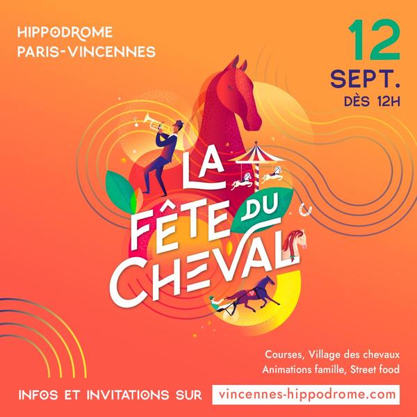 Affiche de la Fête du Cheval à l'Hippodrome Paris-Vincennes 