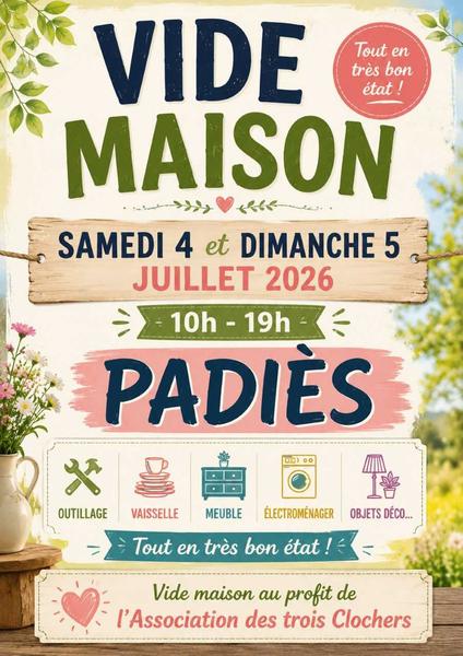 Vide Maison au profit de l'association des trois Clochers