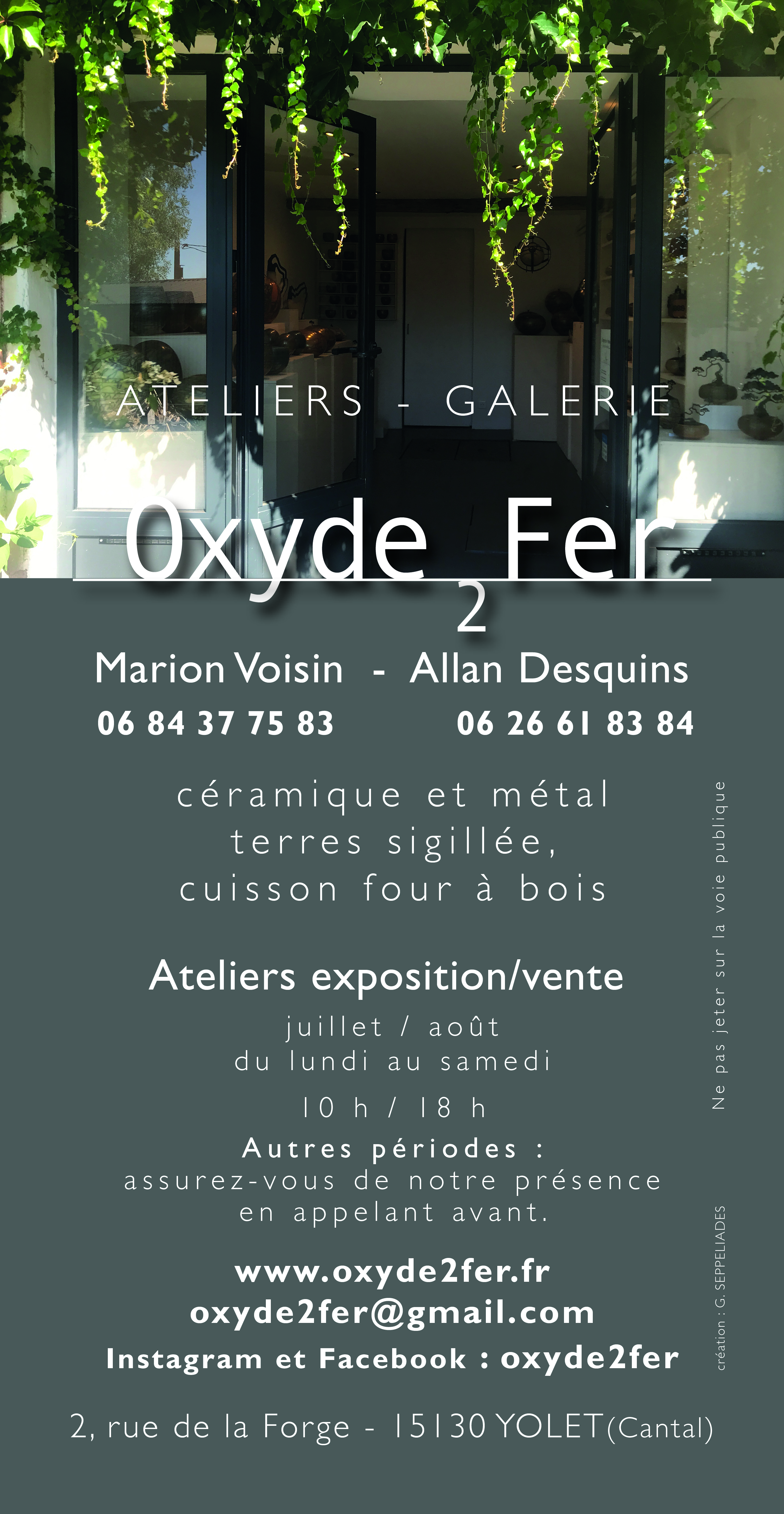 Oxyde 2 Fer - Ateliers, Galerie céramique et métal. Marion Voisin et Allan Desquins