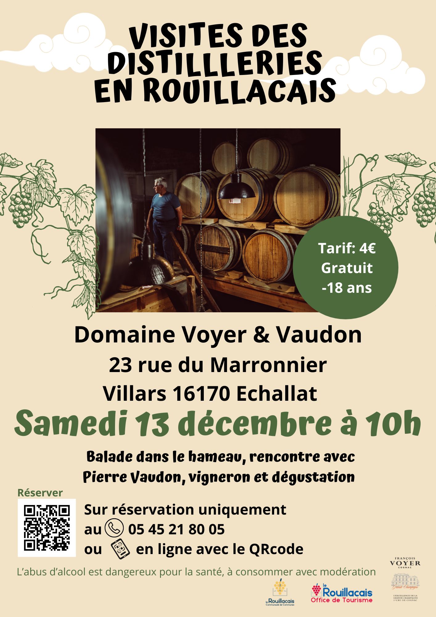 Visite de distillerie en Rouillacais -  Cognac Voyer & Vaudon Echallat