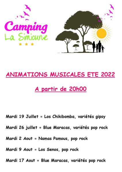 Animations musicales Camping La Simioune - Bollène