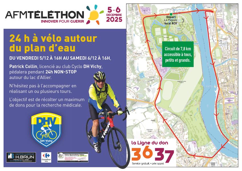 Téléthon 2025 - 24h à vélo autour du plan d’eau