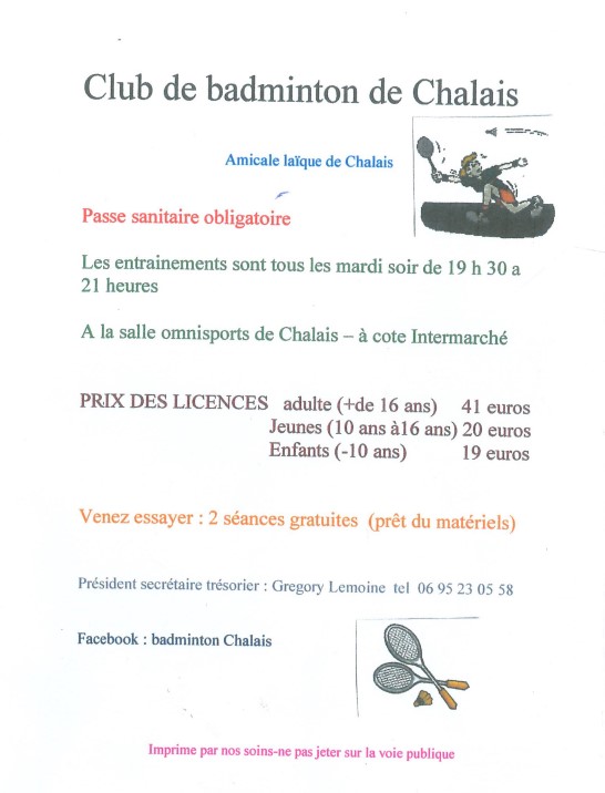 Club de badminton de Chalais