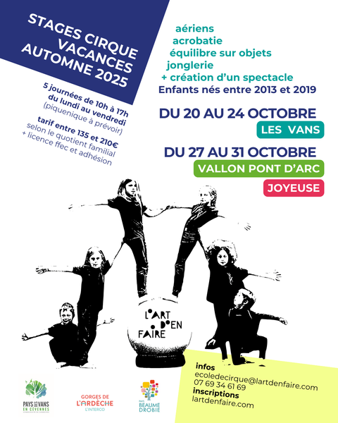 Stage de cirque vacances