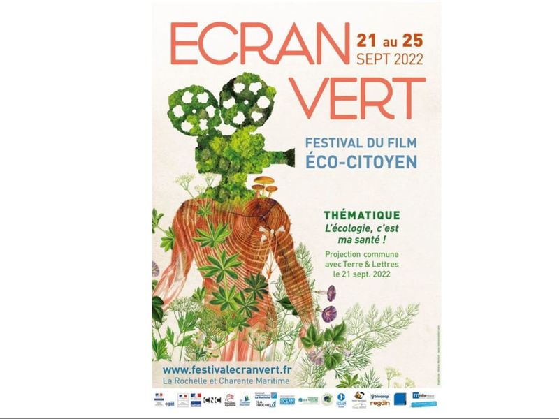 Affiche du festival avec un arbre qui projette un film