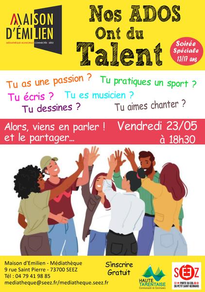 Soirée "Nos ados ont du talent" à la médiathèque