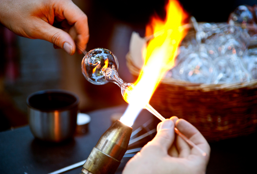 Démonstration de soufflage de verre_La Toussuire