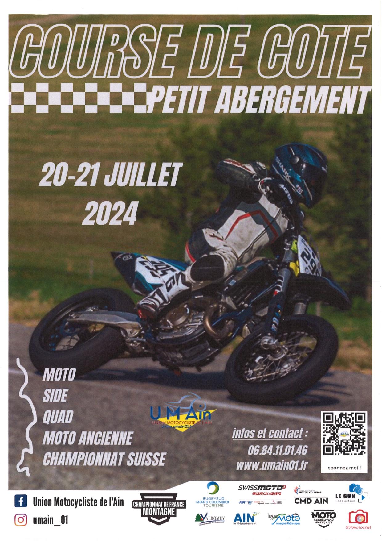 Course de cte moto  Championnat de France de la Montagne au Petit-Abergement